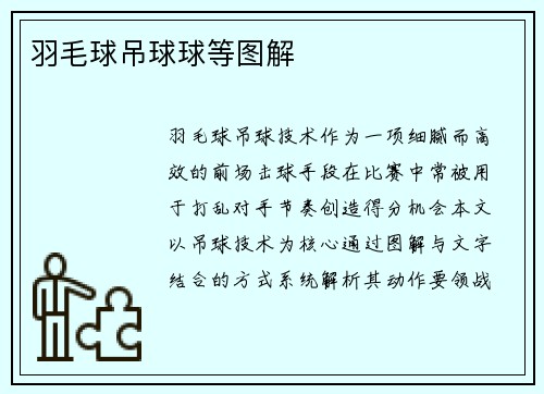 羽毛球吊球球等图解