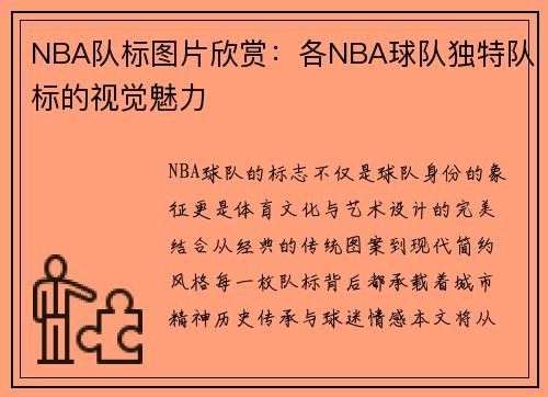 NBA队标图片欣赏：各NBA球队独特队标的视觉魅力
